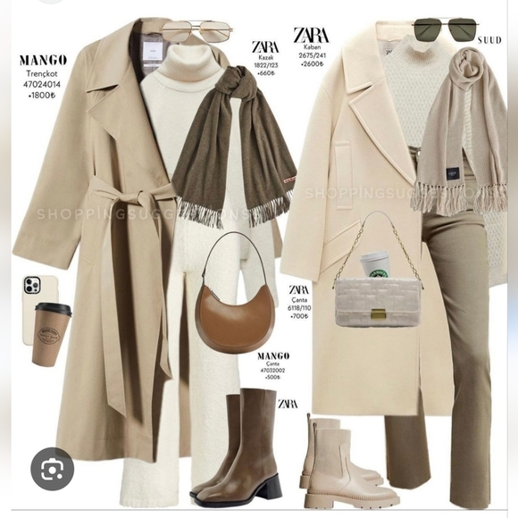 Zara Oversized Coat Cream - Picture 15 of 17